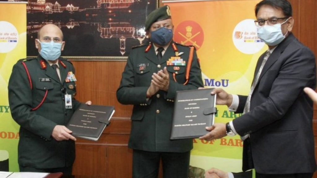 Indian Army signs MoU with Bank of Baroda for new Baroda Military Salary Package-India press release