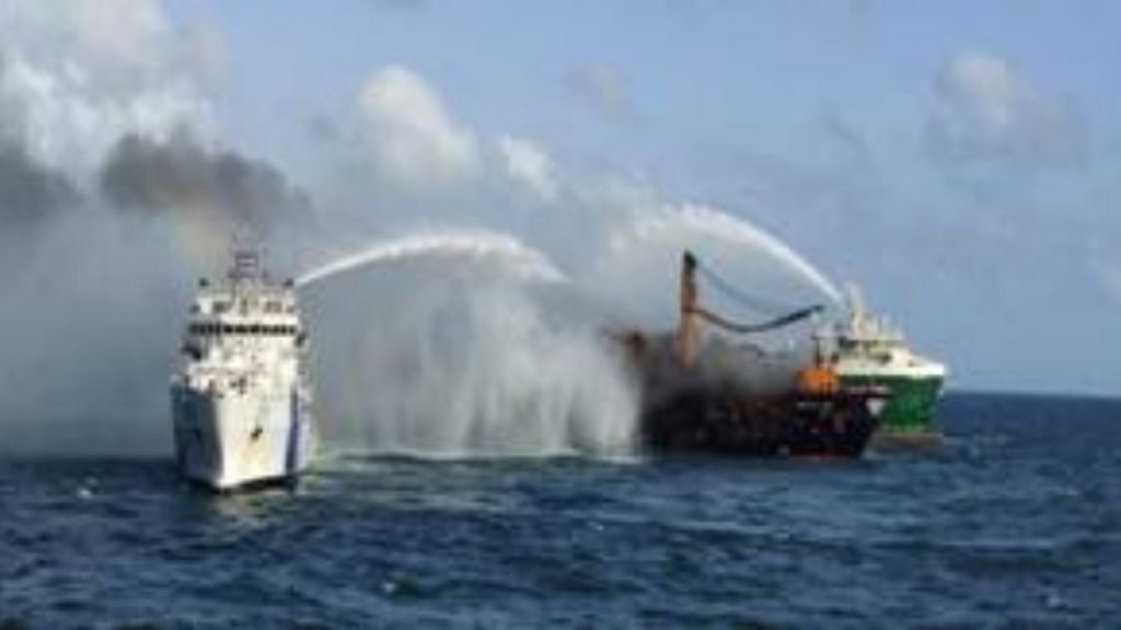 Relentless efforts by the Indian Coast Guard to control the fire onboard MV X-Press Pearl 