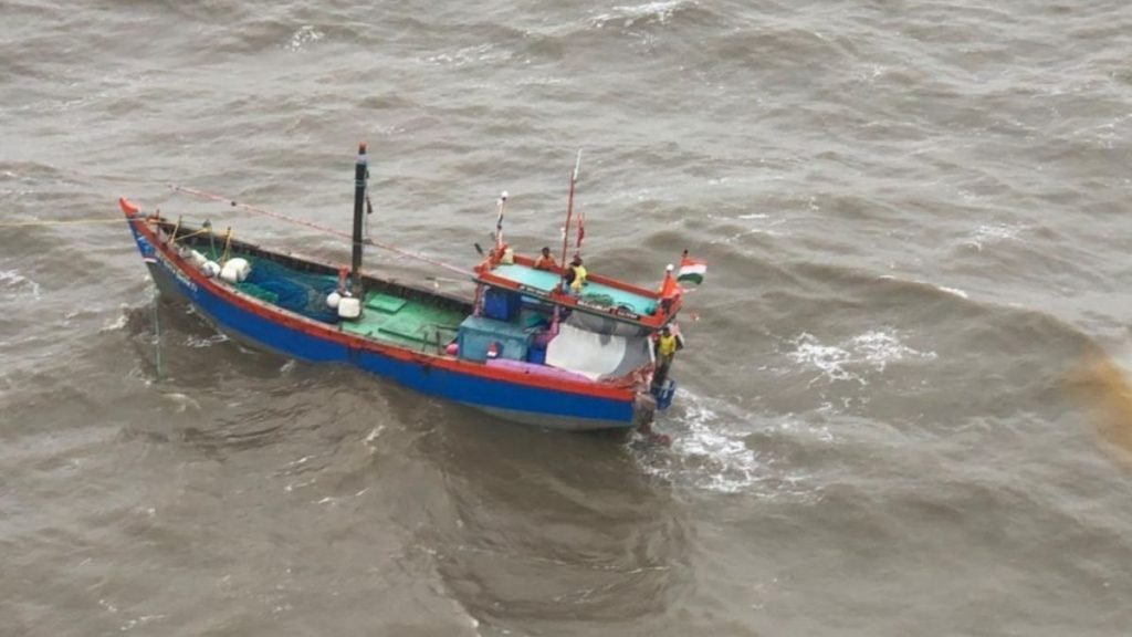 ICG rescues seven fishermen off the coast of Diu in inclement weather