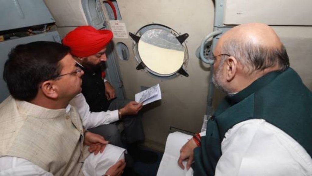 Union Minister of Home Affairs and Minister of Cooperation Shri Amit Shah conducted an aerial survey to review the situation in Uttarakhand following rains, floods and landslides