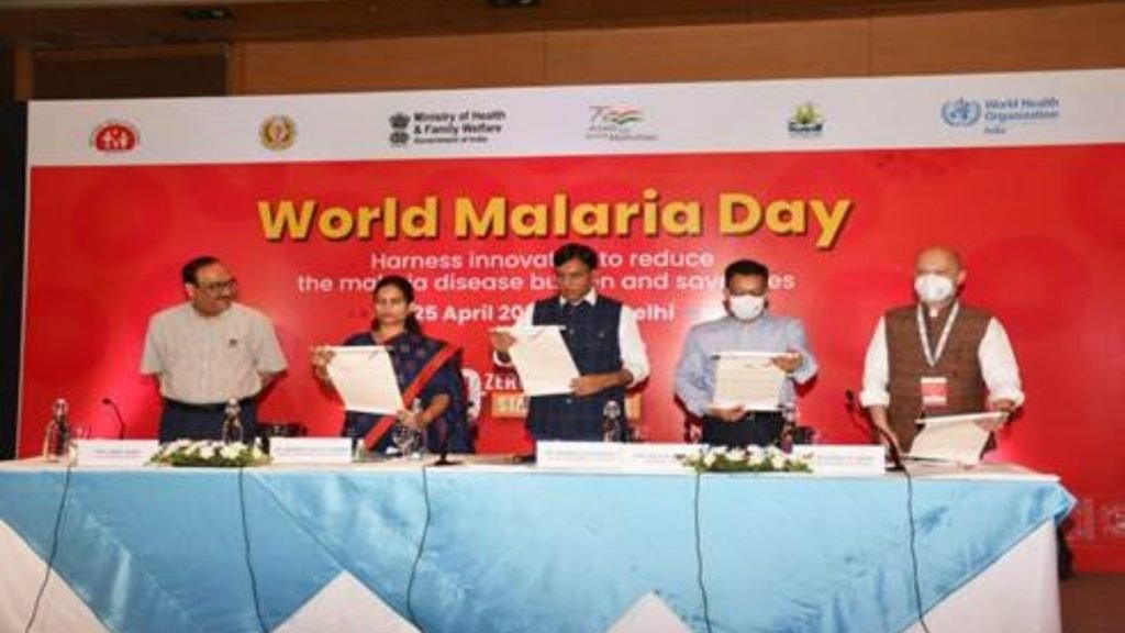 Dr Mansukh Mandaviya delivers the keynote address at the Commemoration of “World Malaria Day 2022”