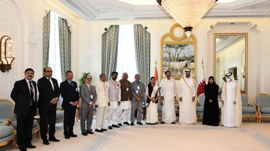 Vice President begins his three-day visit to Qatar; holds delegation-level talks with the Prime Minister of Qatar